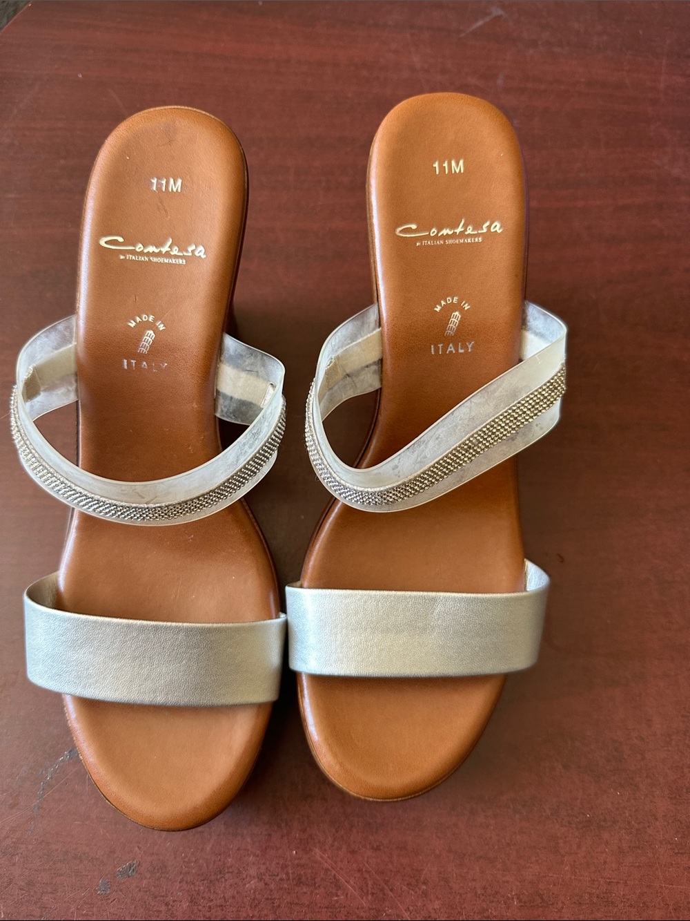 Comtesa Silver Slide Sandals - Women's 11M